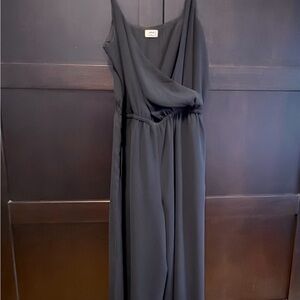 Wilfred Medium Black Jumpsuit. Wide legs with elastic at waist